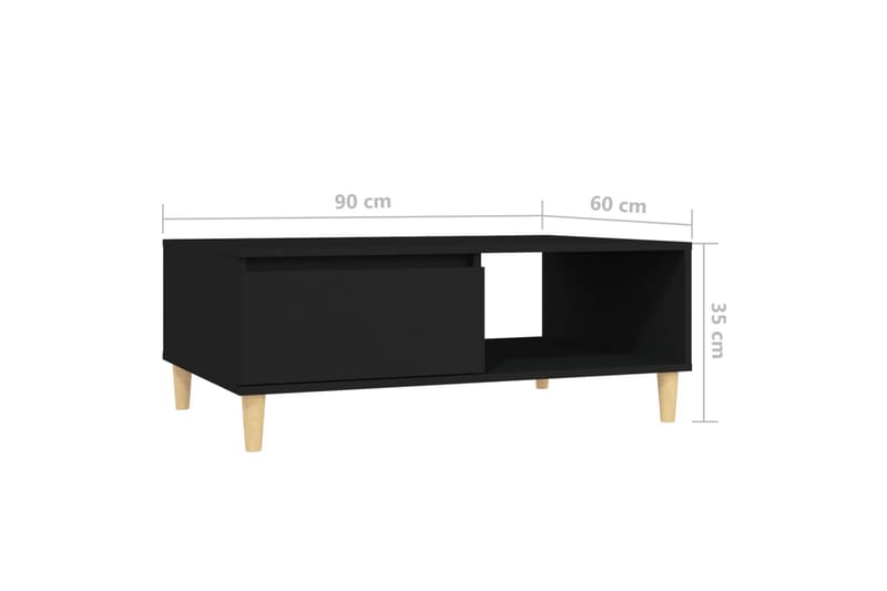 Salongbord svart 90x60x35 cm sponplate - Svart - Sofabord & salongbord