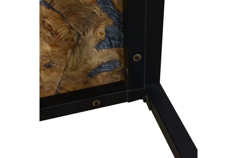 Salongbord teak harpiks 110x60x40 cm - Svart - Sofabord & salongbord