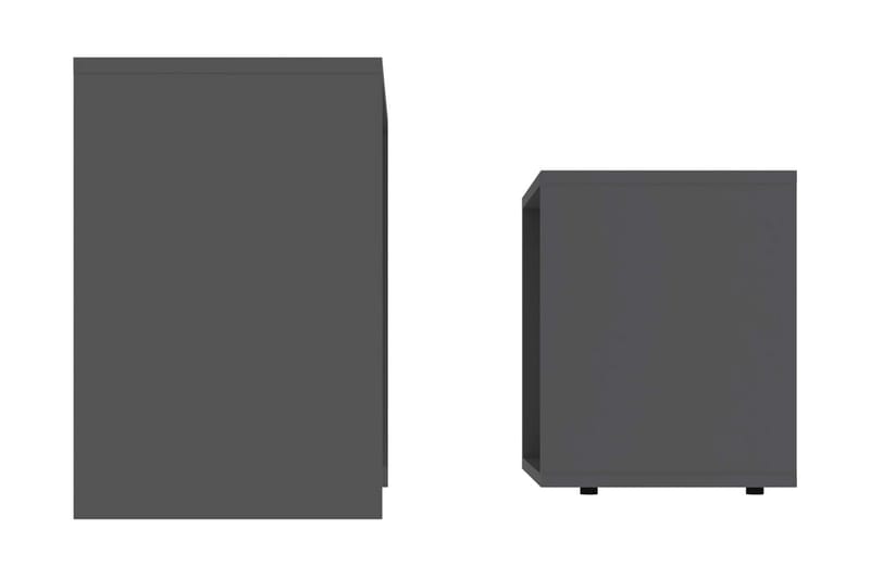 Salongbordsett høyglans grå 48x30x45 cm sponplate - Sofabord & salongbord
