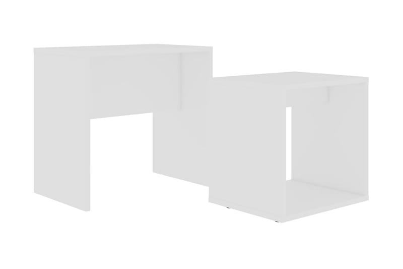 Salongbordsett høyglans hvit 48x30x45 cm sponplate - Sofabord & salongbord