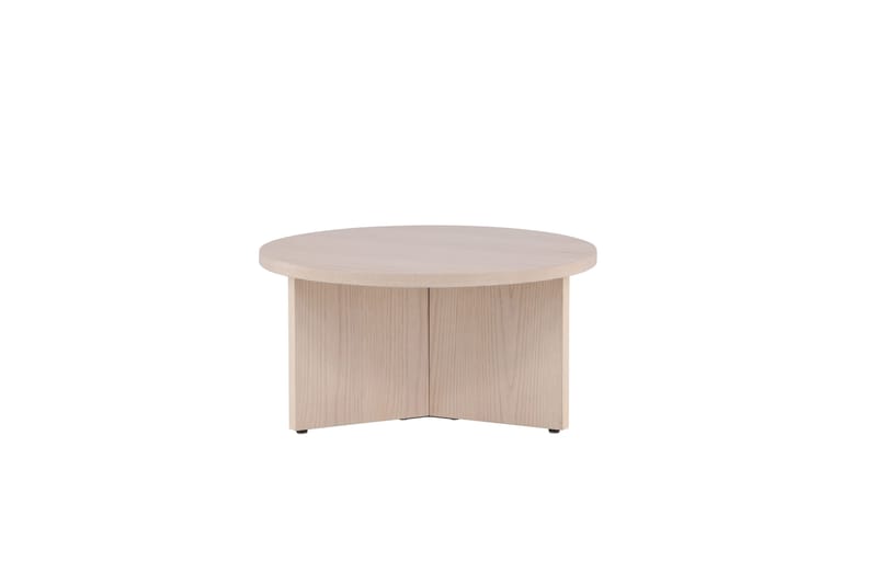Saltö Rundt Sofabord 85 cm med Krysseben i Tre - Beige - Møbler - Bord - Sofabord & salongbord
