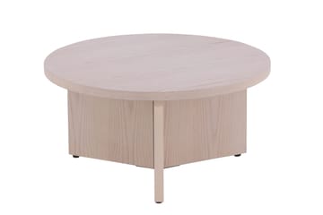Saltö Rundt Sofabord 85 cm med Krysseben i Tre - Beige - Møbler - Bord - Sofabord & salongbord