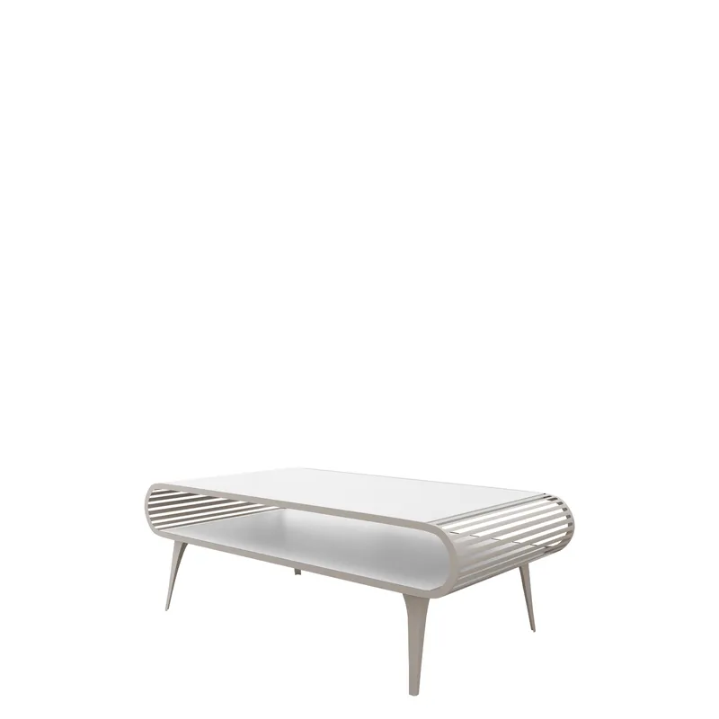 Salvaris Sofabord 120 cm, Beige med hvit bordplate