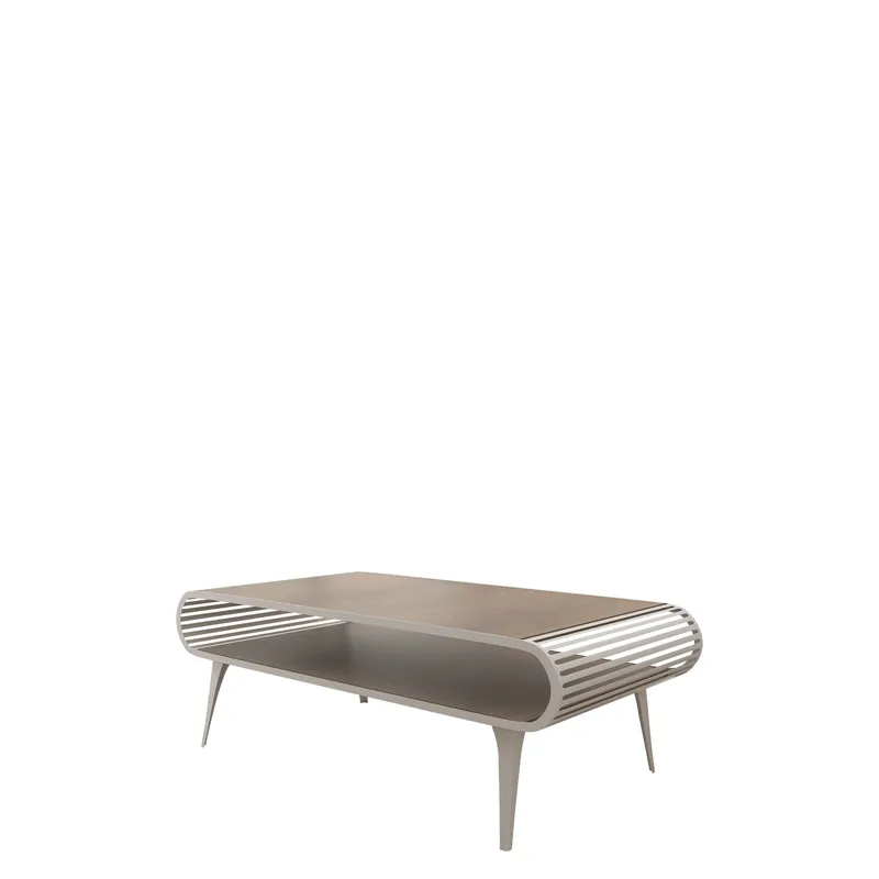Salvaris Sofabord 120 cm, Beige med lysebrun bordplate