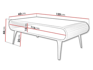 Salvaris Sofabord 120 cm - Beige - Møbler - Bord - Sofabord & salongbord - Sofabord med oppbevaring