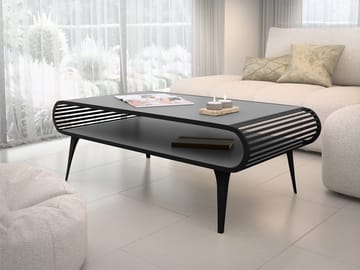 Salvaris Sofabord 120 cm - Svart med grå bordplate - Møbler - Bord - Sofabord & salongbord - Sofabord med oppbevaring