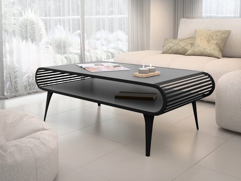 Salvaris Sofabord 120 cm - Svart med grå bordplate - Møbler - Bord - Sofabord & salongbord - Sofabord med oppbevaring