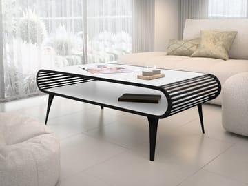 Salvaris Sofabord 120 cm - Svart og hvit - Møbler - Bord - Sofabord & salongbord - Sofabord med oppbevaring