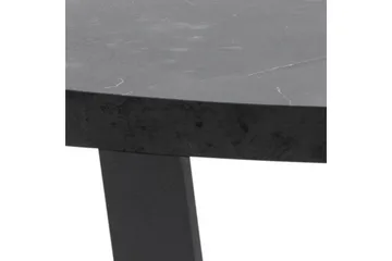 Sansi 77 cm Rundt Sofabord i Tre med Marmormønster - Sort - Møbler - Bord - Marmorbord