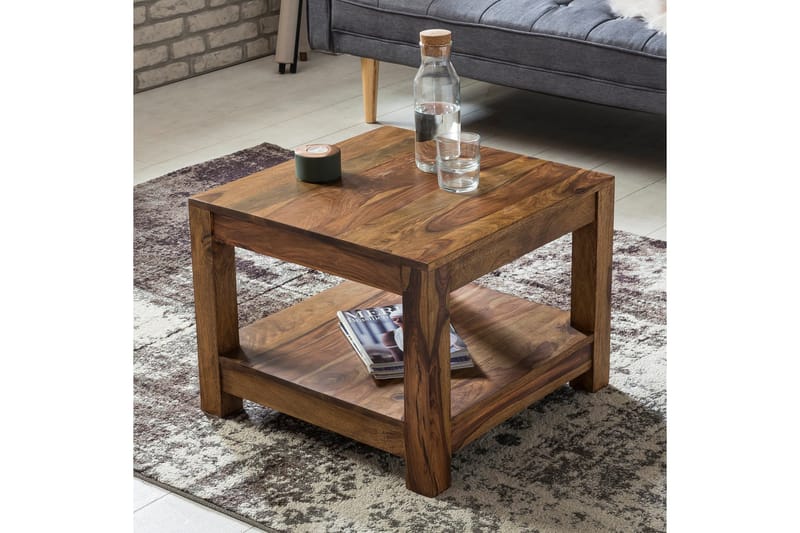 Sarahrose Sofabord 60 cm med Oppbevaringshylle - Massivt Tre - Møbler - Bord - Sofabord & salongbord
