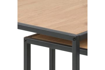 Seaford Kvadratisk Settbord 50 cm i Tre med Metallstativ - Trefarget - Møbler - Bord - Sofabord & salongbord