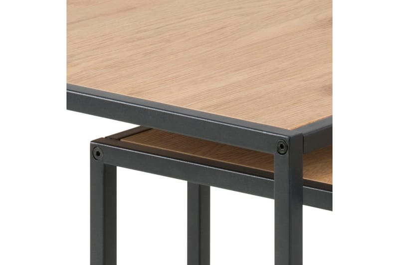 Seaford Kvadratisk Settbord 50 cm i Tre med Metallstativ - Trefarget - Møbler - Bord - Sofabord & salongbord