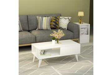 Sebseda Sofabord 90x40x90 cm - Hvit - Møbler - Bord - Sofabord & salongbord
