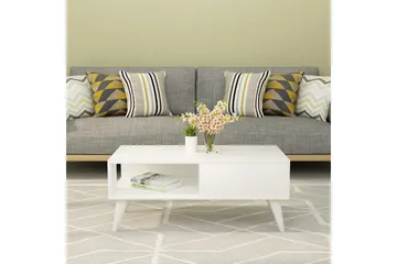 Sebseda Sofabord 90x40x90 cm - Hvit - Møbler - Bord - Sofabord & salongbord - Sofabord med oppbevaring