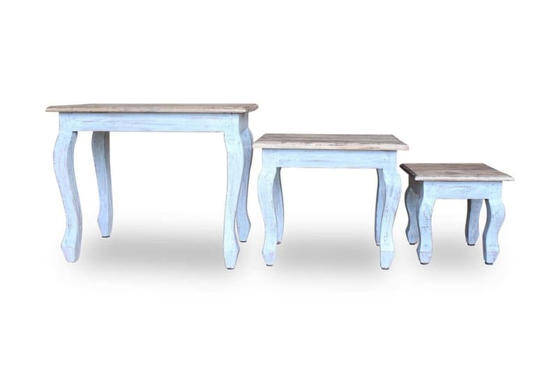 Settbord 3 deler massivt gjennvunnet heltre - Brun - Sofabord & salongbord - Settbord