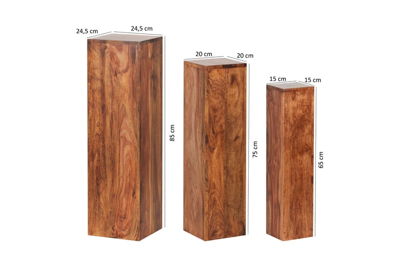 Settbord Barzaga 3-pk - Brun - Møbler - Bord - Sofabord & salongbord