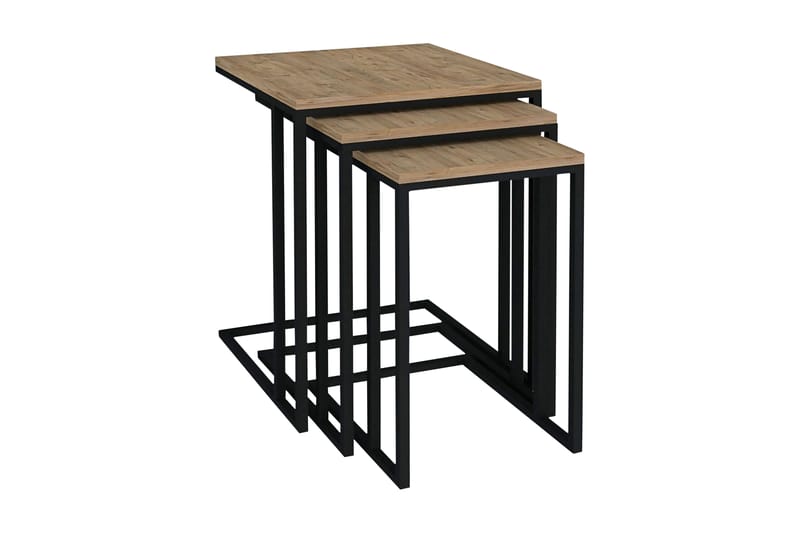 Settbord  Brickkiln 3-pk 41 cm - Valnøtt|Svart - Sofabord & salongbord - Settbord