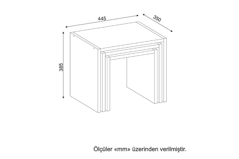Settbord Chaya 44 cm 3 Bord - Hvit - Møbler - Bord - Sofabord & salongbord
