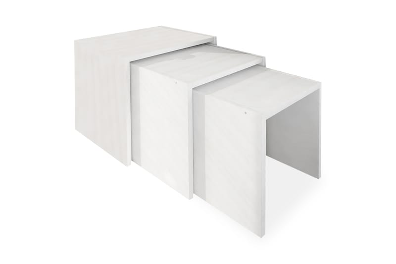 Settbord Chaya 44 cm 3 Bord - Hvit - Settbord - Sofabord & salongbord