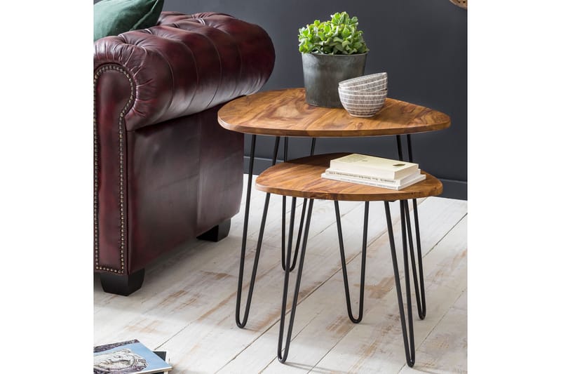 Settbord Graceanna 2-pk 60 cm - Brun - Møbler - Bord - Sofabord & salongbord