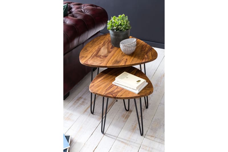Settbord Graceanna 2-pk 60 cm - Brun - Møbler - Bord - Sofabord & salongbord