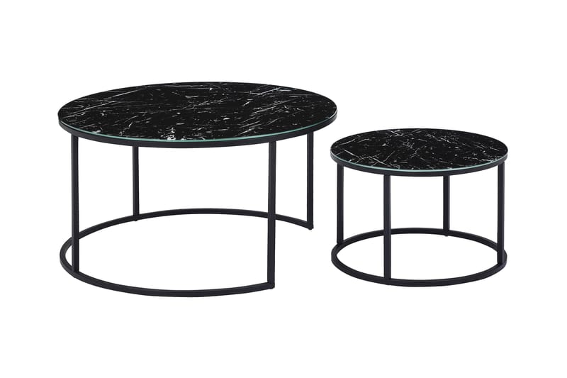 Settbord Grasp Marmorglass - Svart - Sofabord & salongbord - Settbord