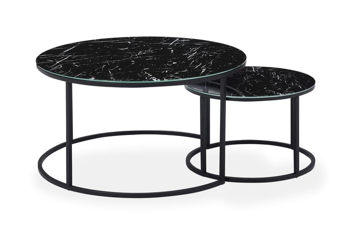 Settbord Grasp Marmorglass - Svart - Settbord - Sofabord & salongbord