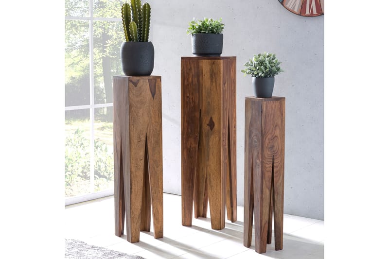 Settbord Leim 3-pk - Brun - Møbler - Bord - Sofabord & salongbord
