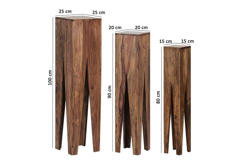 Settbord Leim 3-pk - Brun - Møbler - Bord - Sofabord & salongbord