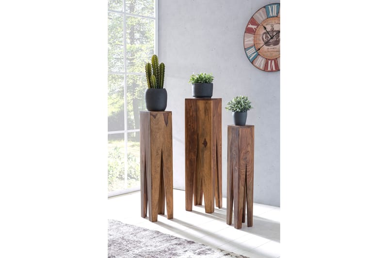 Settbord Leim 3-pk - Brun - Møbler - Bord - Sofabord & salongbord