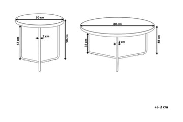 Settbord Melody 50 | 80 cm - Svart - Møbler - Bord - Sofabord & salongbord