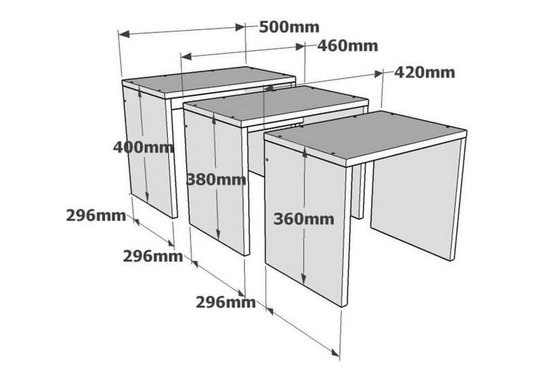 Settbord Nilslund 50x40x50 cm - Hvit - Sofabord & salongbord - Settbord