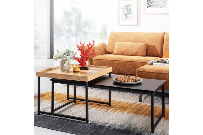 Settbord Rachid 110 cm Firkantet - Natur - Sofabord & salongbord - Settbord
