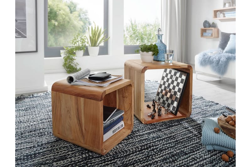 Settbord Samijah 36 cm 2 Bord - Akasie - Møbler - Bord - Sofabord & salongbord