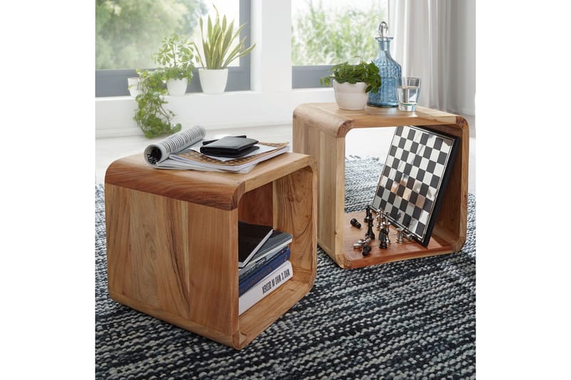 Settbord Samijah 36 cm 2 Bord - Akasie - Møbler - Bord - Sofabord & salongbord