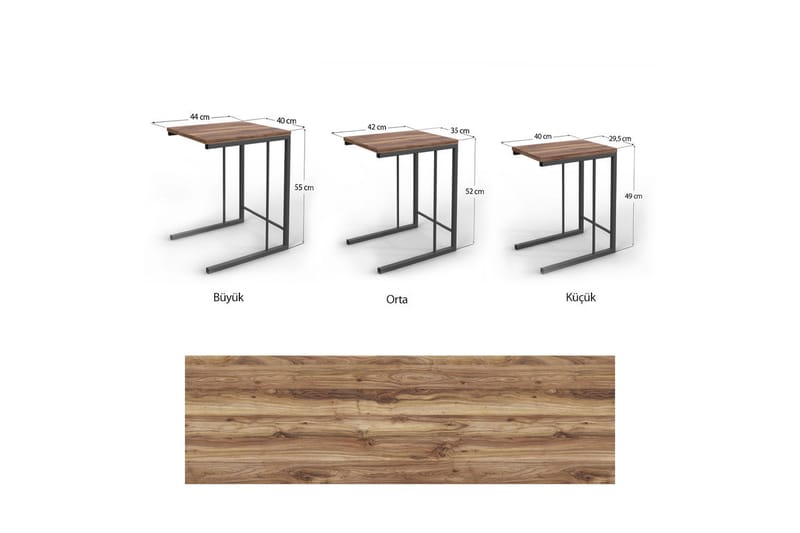 Settbord Sessan 44x55x44 cm - Svart - Settbord - Sofabord & salongbord