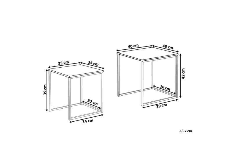 Settbord Sett Om 2 stk denny - Tre|Natur - Sofabord & salongbord - Settbord