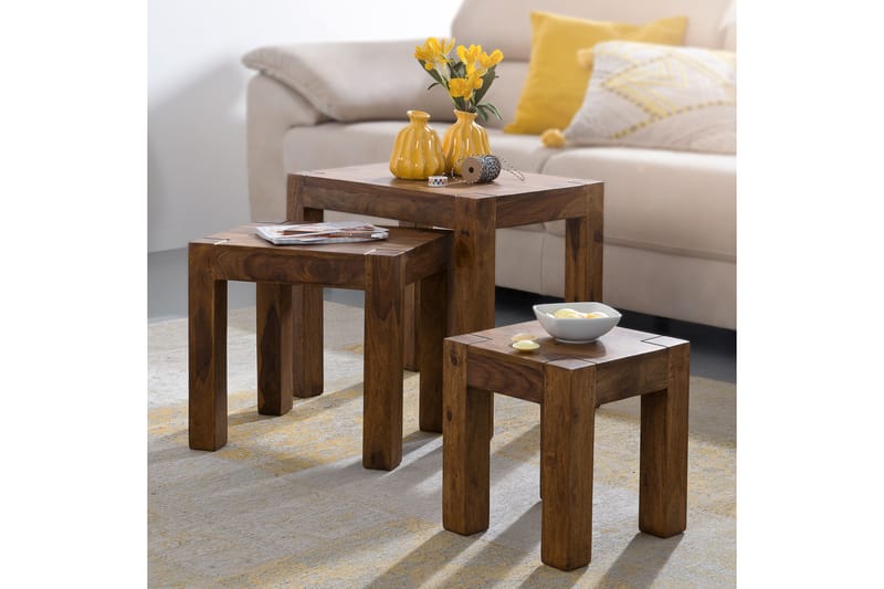 Settbord Perozo 45 cm 3 Bord - Massivt Tre - Settbord - Sofabord & salongbord Settbord Perozo 45 cm 3 Bord - Massivt Tre - Settbord - Sofabord & salongbord