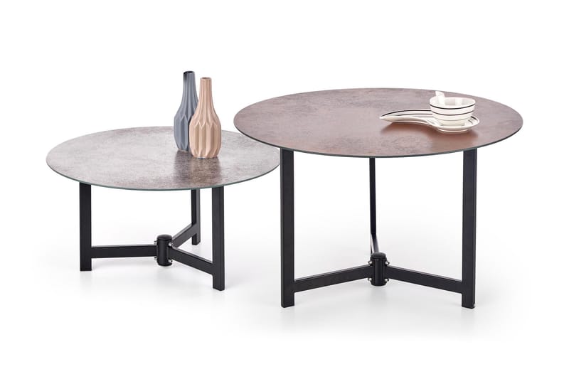 Settbord Pinmore 70 cm Rundt 2 Bord - Settbord - Sofabord & salongbord