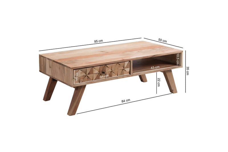 Seufert Sofabord 95 cm - Brun - Møbler - Bord - Sofabord & salongbord