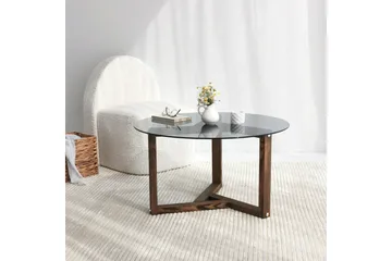 Sibas Sofabord 75 cm Rundt - Smoky / Teak - Møbler - Bord - Sofabord & salongbord