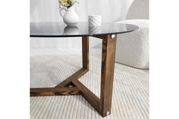 Sibas Sofabord 75 cm Rundt - Smoky / Teak - Møbler - Bord - Sofabord & salongbord