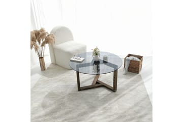 Sibas Sofabord 75 cm Rundt - Smoky / Teak - Møbler - Bord - Sofabord & salongbord