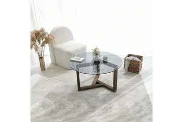 Sibas Sofabord 75 cm Rundt - Smoky / Teak - Møbler - Bord - Sofabord & salongbord