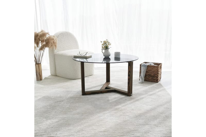 Sibas Sofabord 75 cm Rundt - Smoky / Teak - Møbler - Bord - Sofabord & salongbord