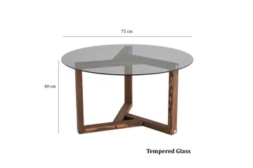 Sibas Sofabord 75 cm Rundt - Smoky / Teak - Møbler - Bord - Sofabord & salongbord