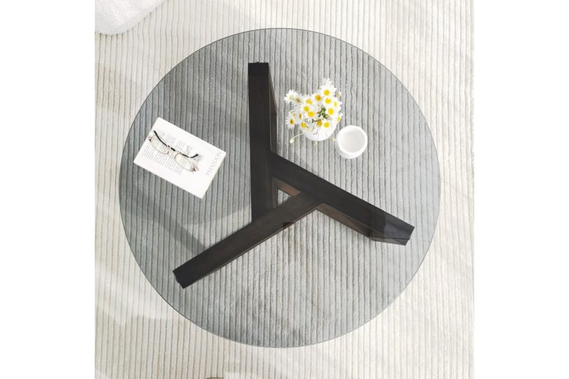 Sibas Sofabord 75 cm Rundt - Smoky / Teak - Møbler - Bord - Sofabord & salongbord