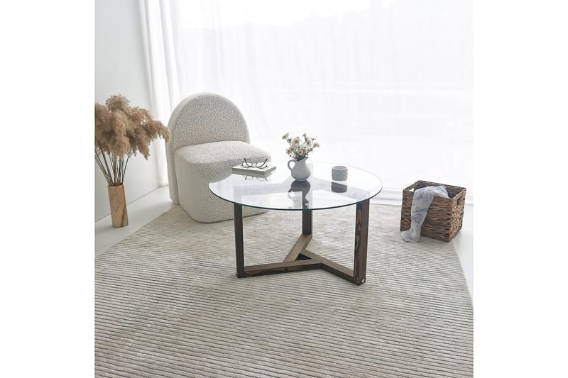 Sibas Sofabord 75 cm Rundt - Valnøtt - Møbler - Bord - Sofabord & salongbord