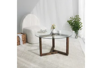 Sibas Sofabord 75 cm Rundt - Valnøtt - Møbler - Bord - Sofabord & salongbord