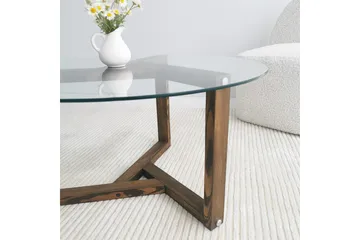 Sibas Sofabord 75 cm Rundt - Valnøtt - Møbler - Bord - Sofabord & salongbord